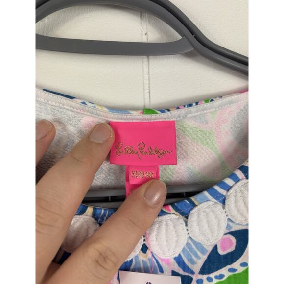 Lilly Pulitzer NWT Little Lilly Classic Shift Gecko Green Tiger Sunrise XL 12-14 - Picture 3 of 7